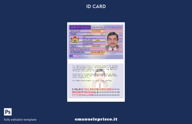 modello di versione ID olandese in stile verificato